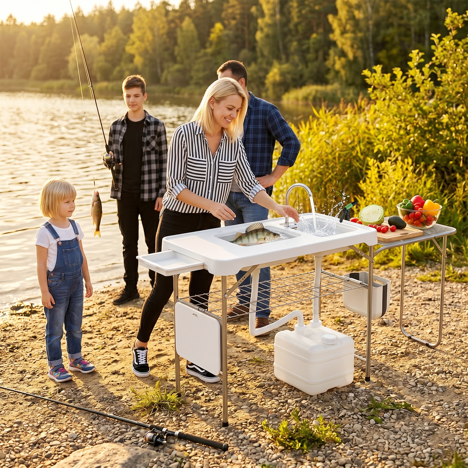 Camp Grill Portable Folding - Fish Cleaning Table, Folding Camping Table
