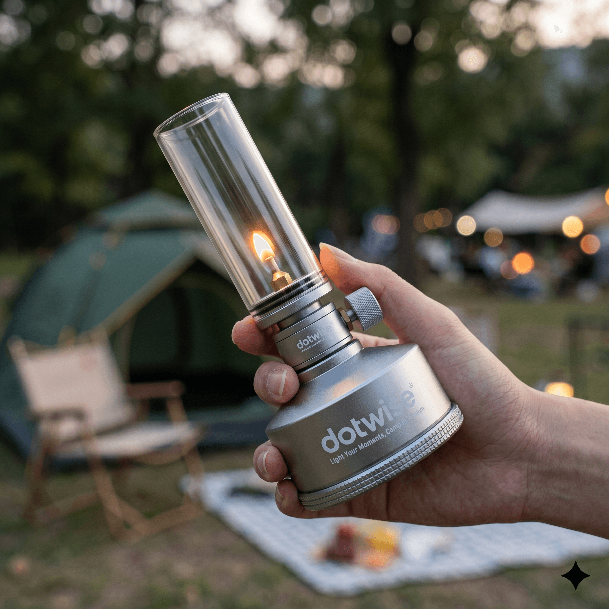 Campfire Cooking In Another World - Dotwise Portable Windproof Camping Lantern Set