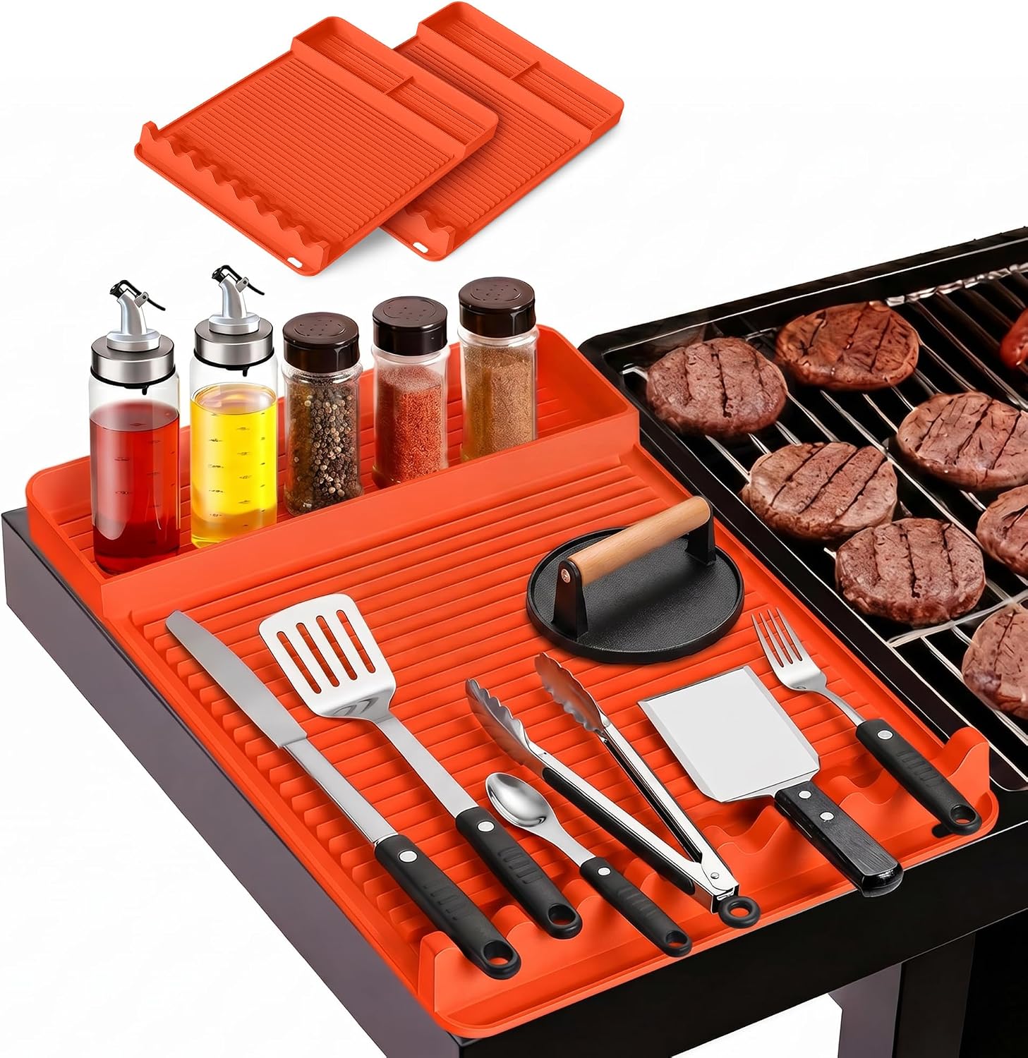 Camping Cooking Mat - 2-Pack Silicone Grill Mat 16x11.5