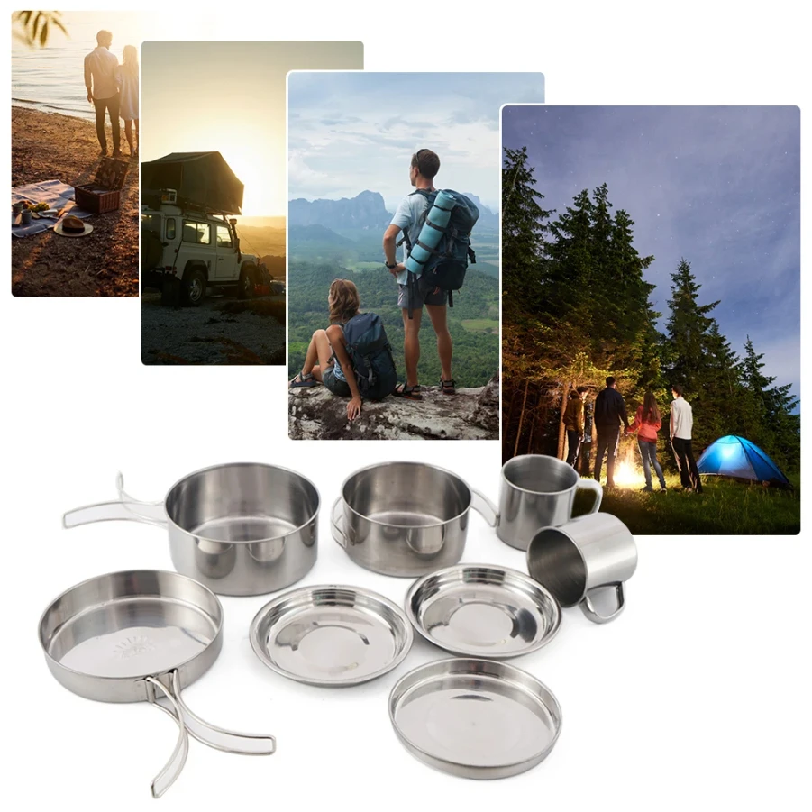 8pcs/Set Camping Cookware Mess – Camping Cooking Roll recenzja i cena