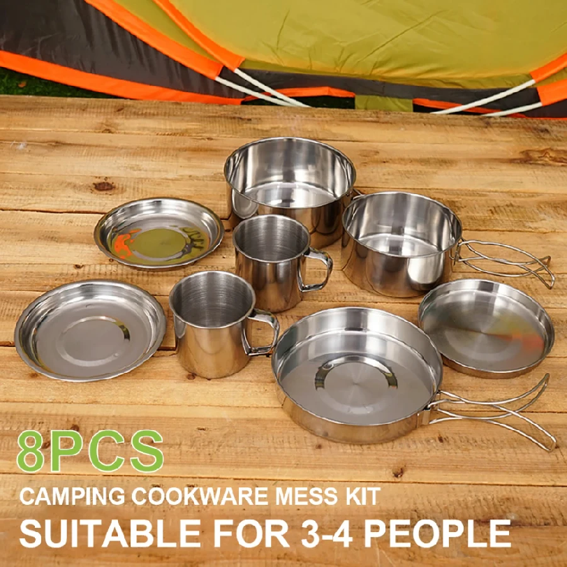 8pcs/Set Camping Cookware Mess – Camping Cooking Roll recenzja i cena