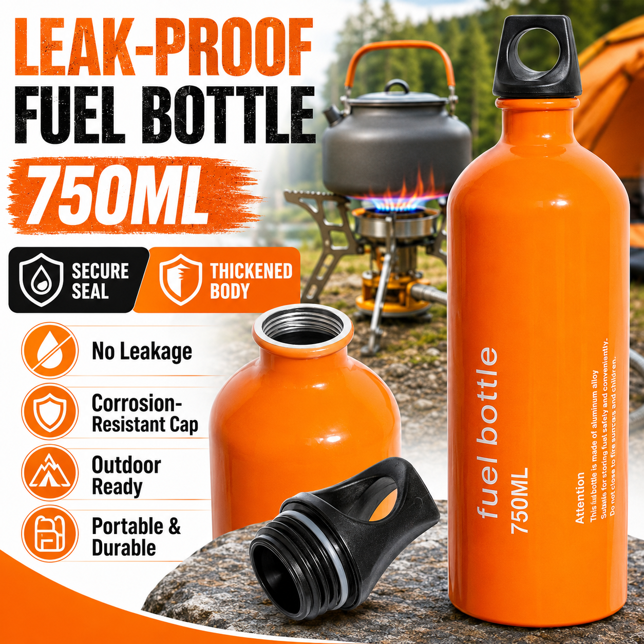 750ml Aluminum Fuel Bottle Cam – Camping Cooking Oil recenzja i cena