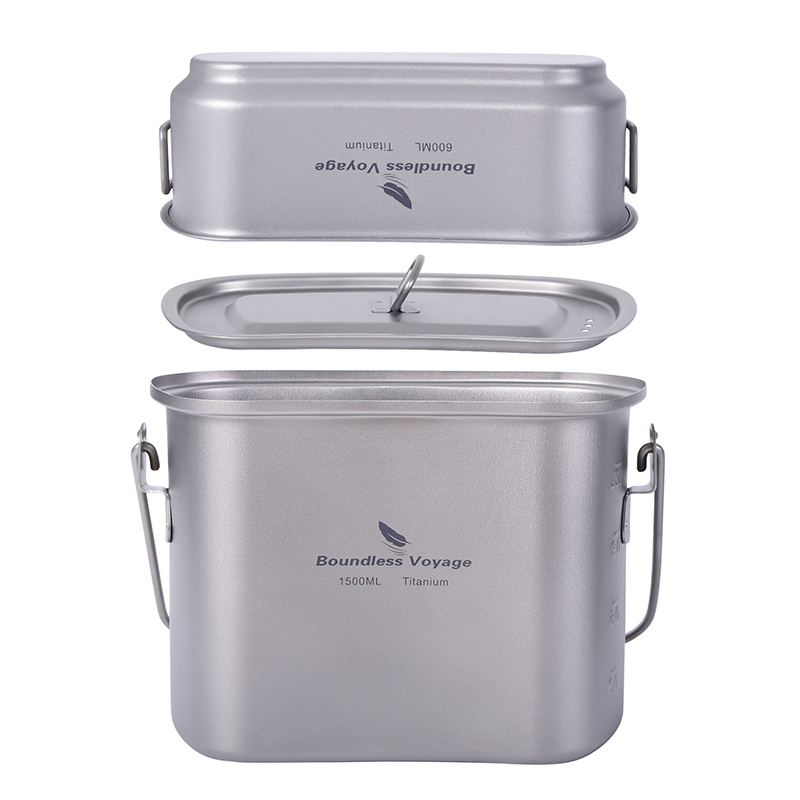 1.5L Outdoor Military Canteen  – Mess Kit Titanium recenzja i cena