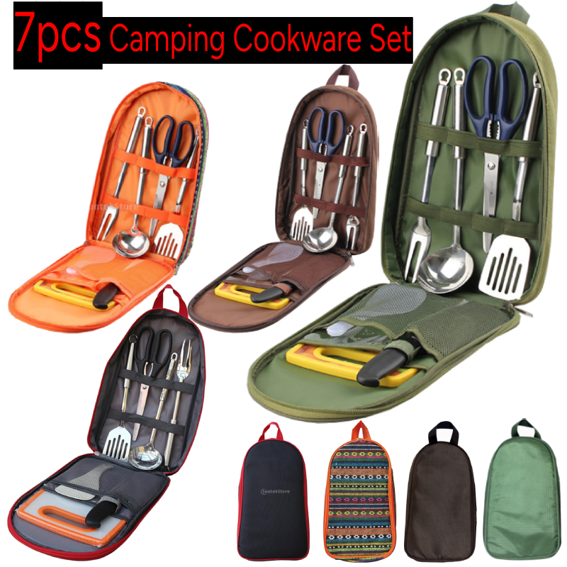7pcs Camping Kitchen Utensil S – Camping Cooking Roll recenzja i cena