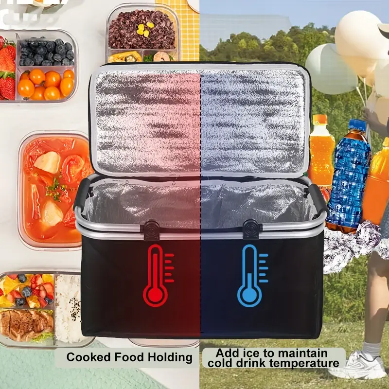 Foldable Picnic Bag Insulated  – Camping Cooking Basket recenzja i cena