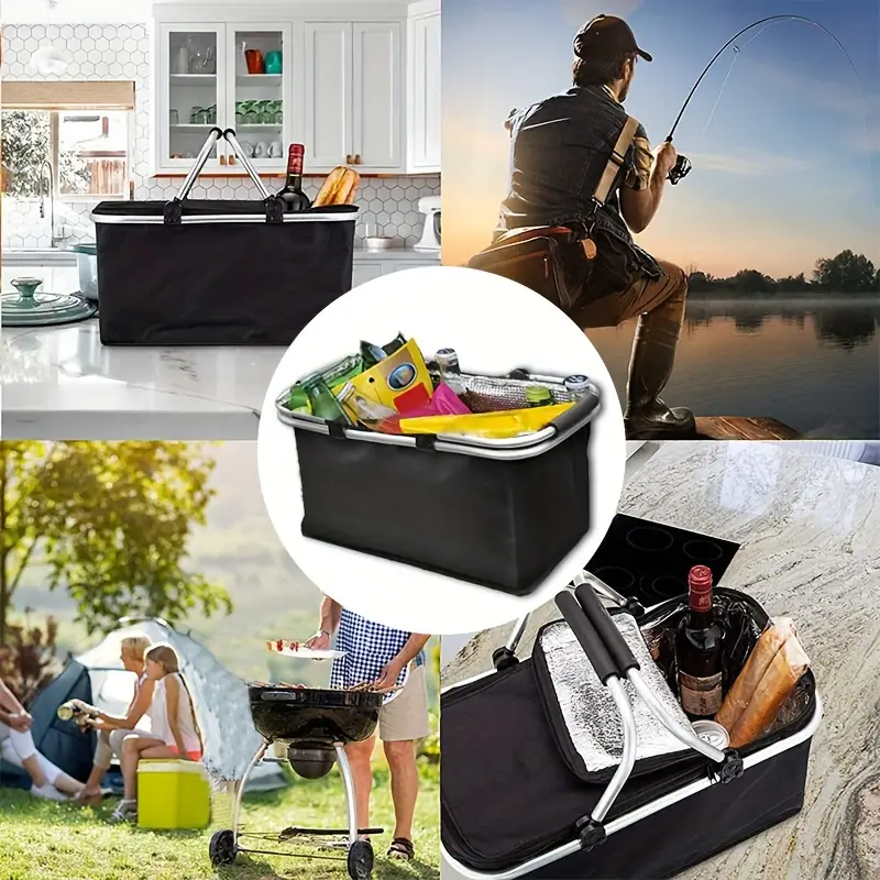 Foldable Picnic Bag Insulated  – Camping Cooking Basket recenzja i cena