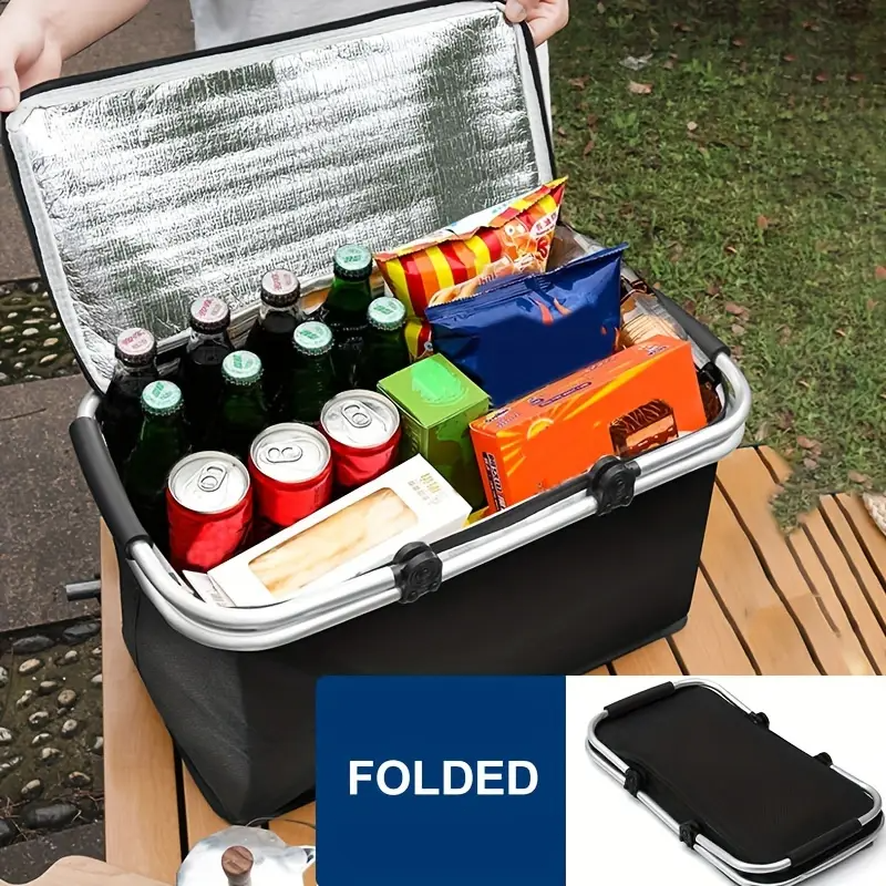 Foldable Picnic Bag Insulated  – Camping Cooking Basket recenzja i cena