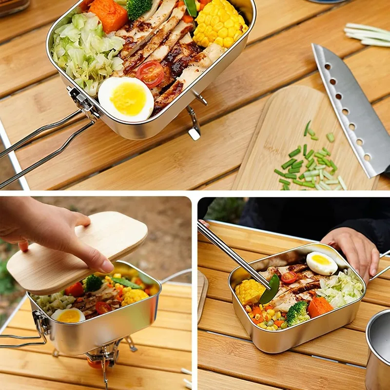304 Stainless Steel Lunch Box  – Mess Kit Titanium recenzja i cena