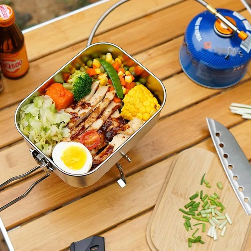 304 Stainless Steel Lunch Box  – Mess Kit Titanium recenzja i cena