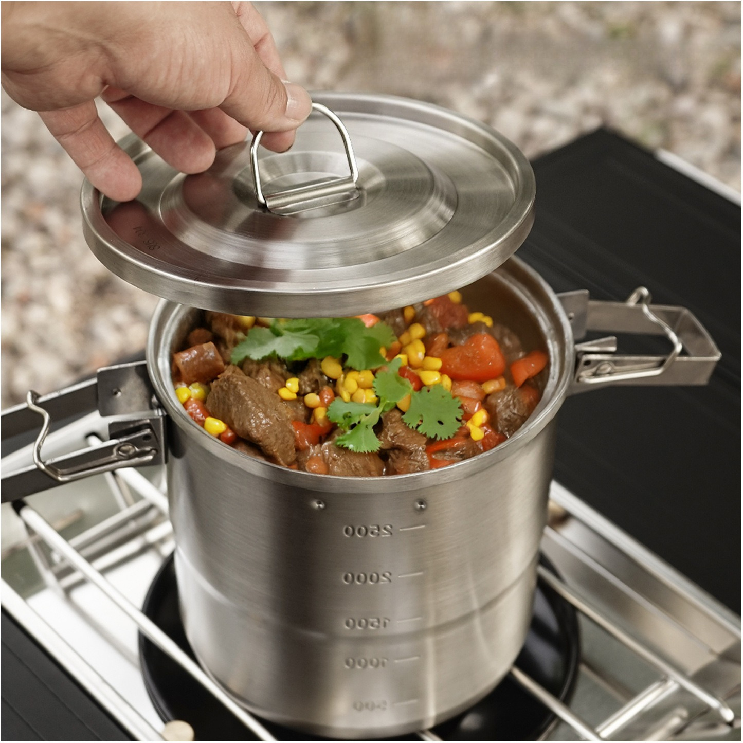 Outdoor 304 stainless steel po – Camping Hanging Cooking Pot recenzja i cena