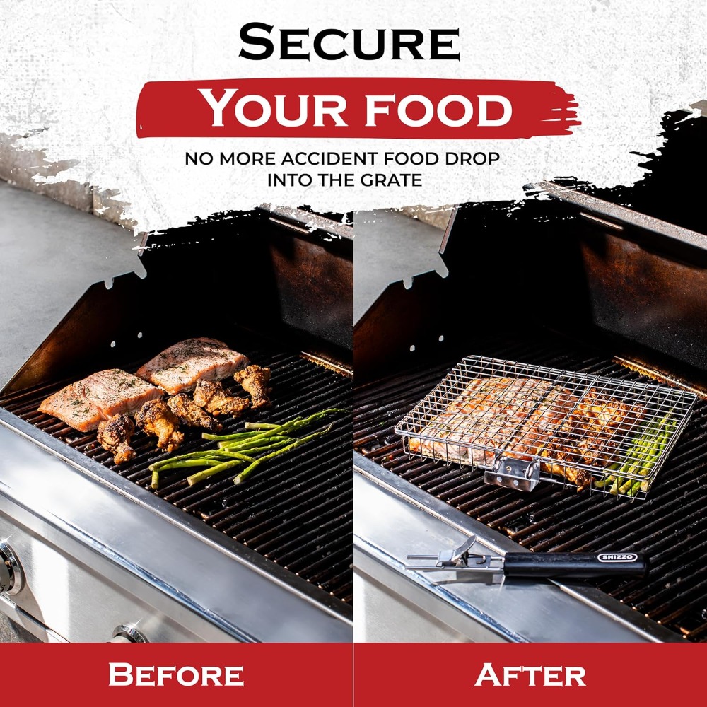 BBQ Grill Basket Set, Stainles – Camp Grill Portable Folding recenzja i cena