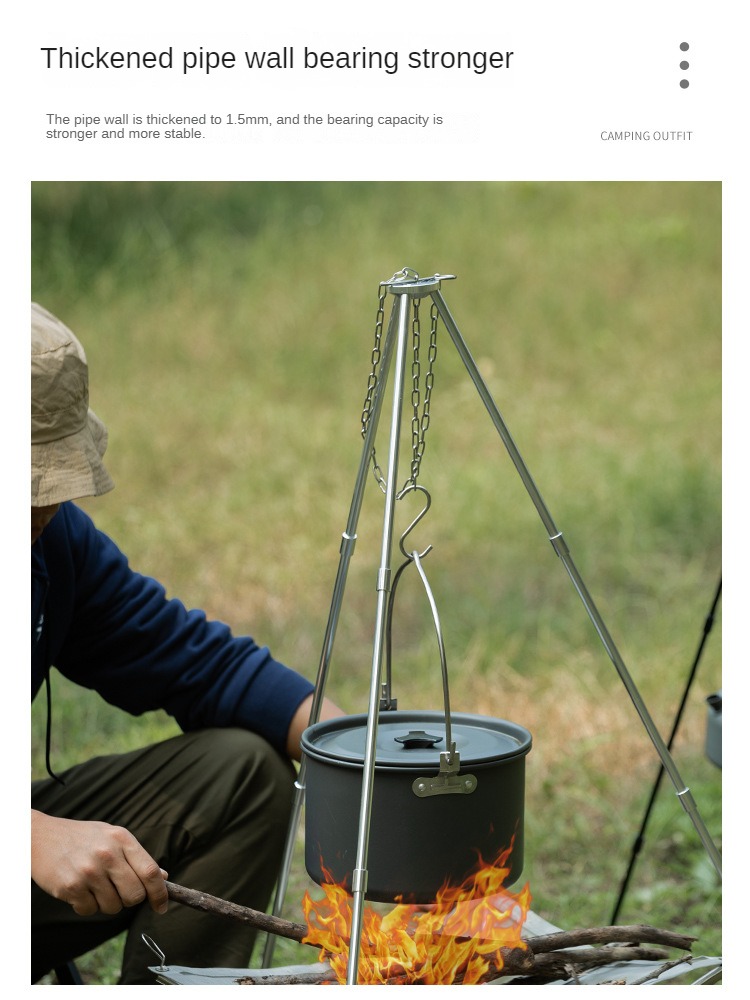 Camping Bonfire Tripod Portabl – Camping Hanging Cooking Pot recenzja i cena