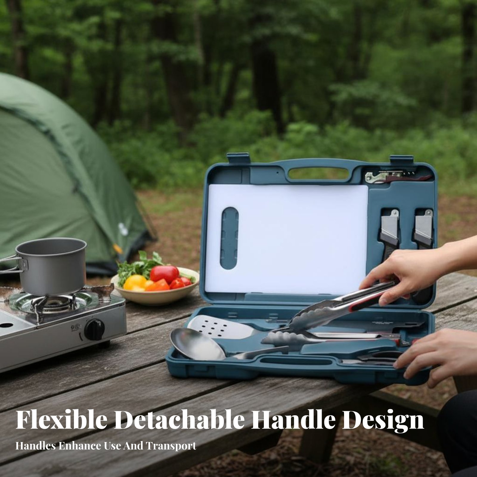 Outdoor Dining Cutlery Set, Ca – Camping Cooking Kit Box recenzja i cena