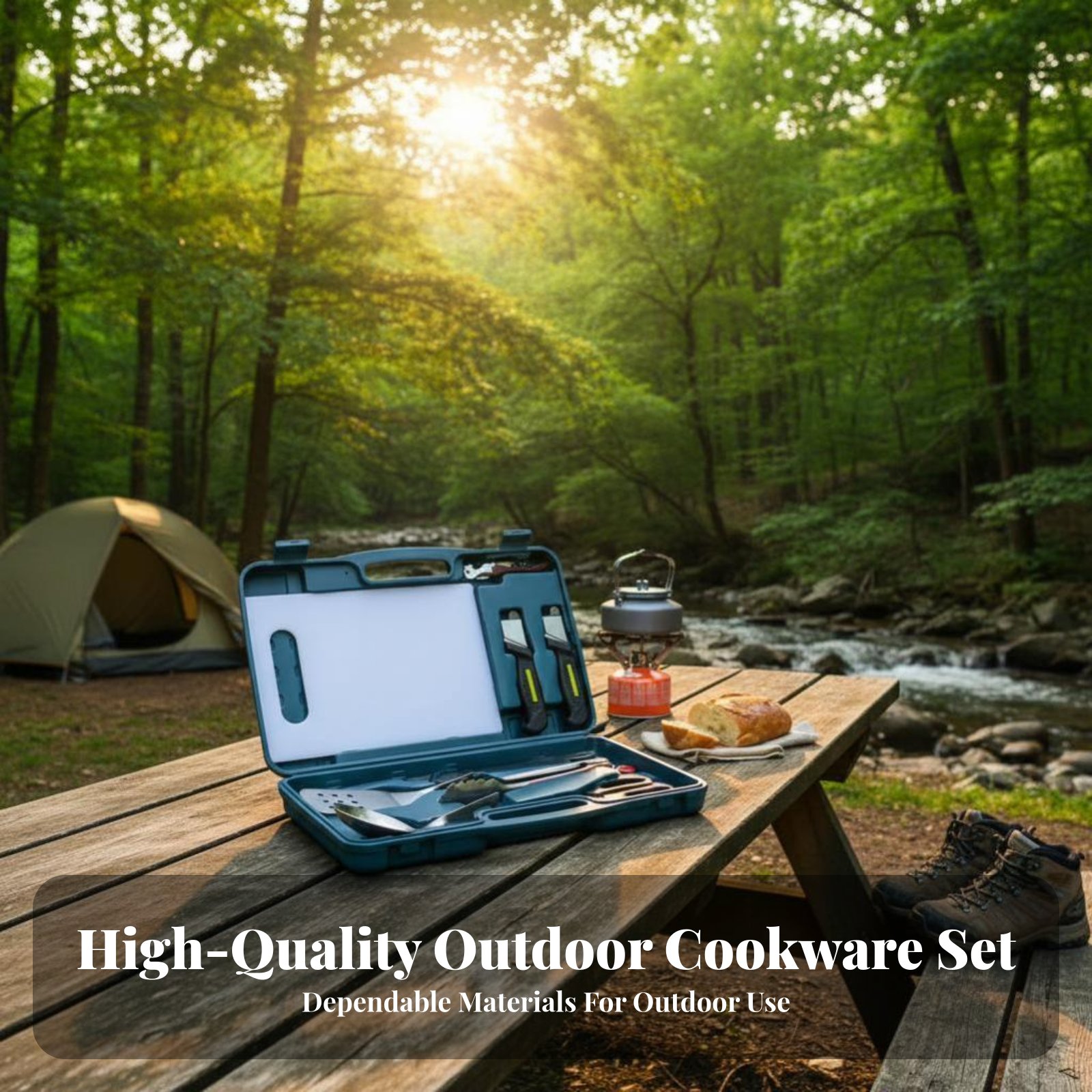 Outdoor Dining Cutlery Set, Ca – Camping Cooking Kit Box recenzja i cena