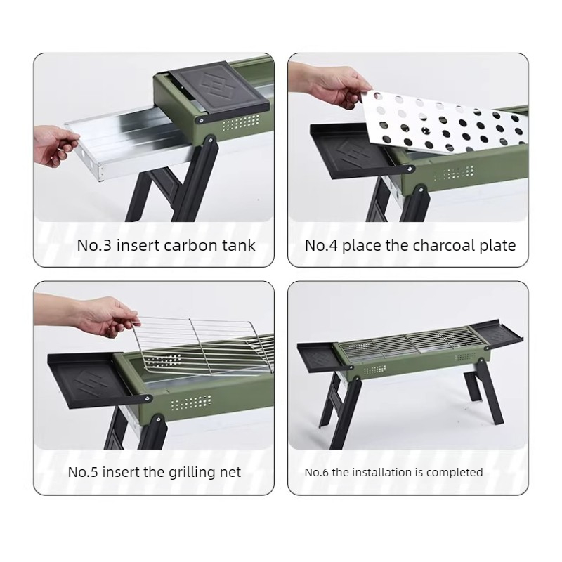 1 Set Outdoor BBQ Grill Foldin – Camp Grill Portable Folding recenzja i cena