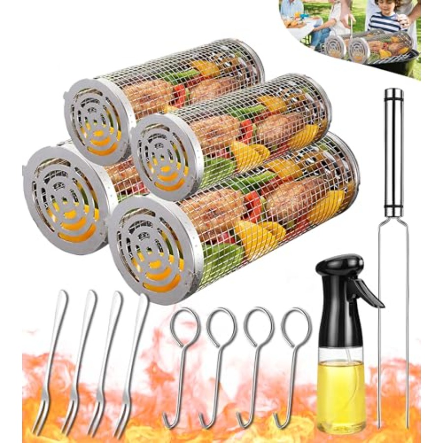 Outdoor Grilling Baskets Grill – Camping Cooking Basket recenzja i cena