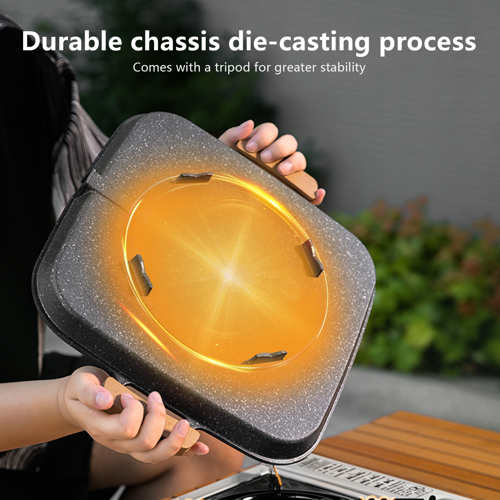BISINNA Square BBQ Grill Pan N – Camping Cooking Meat recenzja i cena