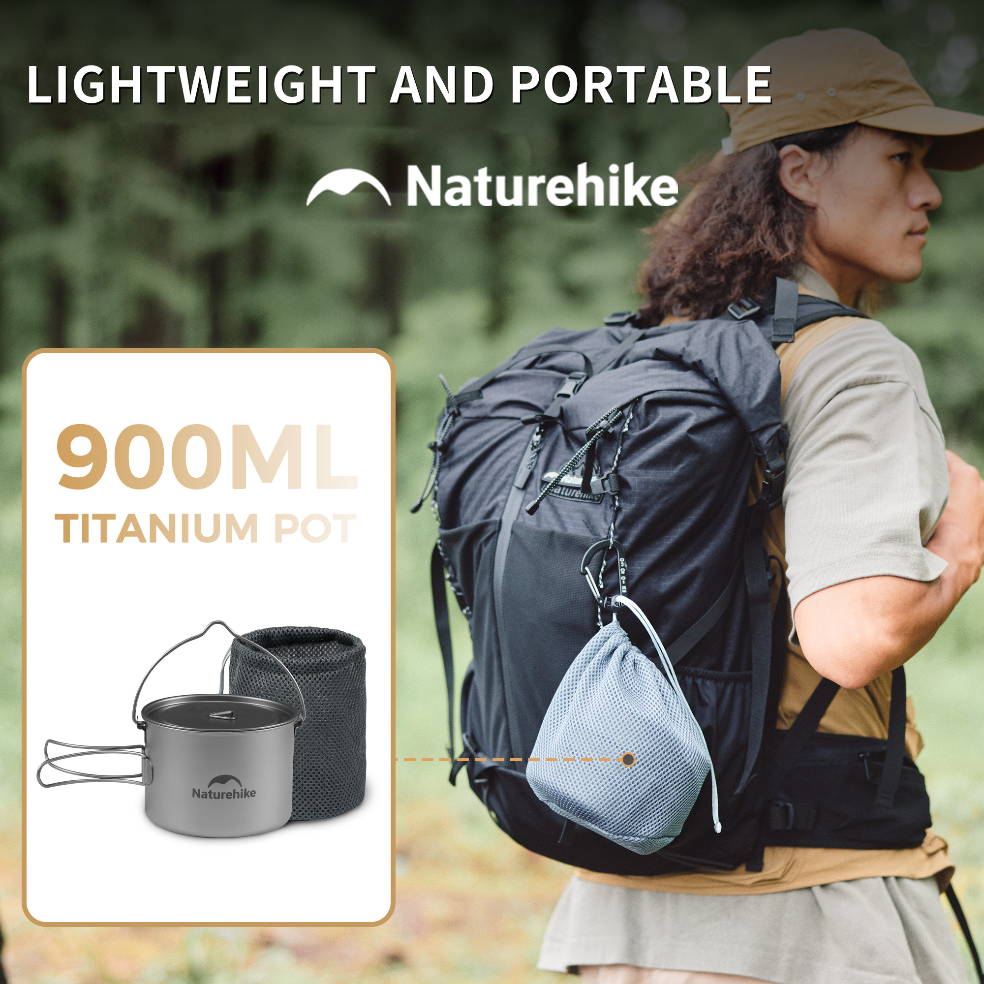 Naturehike 900ml Titanium Pot  – Camping Hanging Cooking Pot recenzja i cena