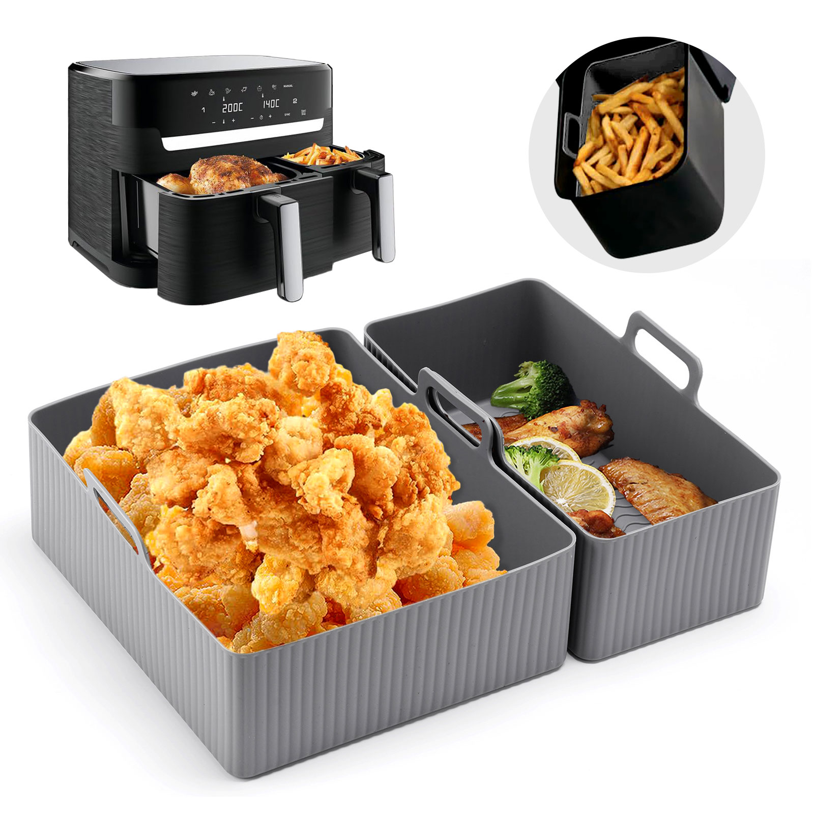 2pcs Set Silicone Air Fryer Ma – Camping Cooking Mat recenzja i cena
