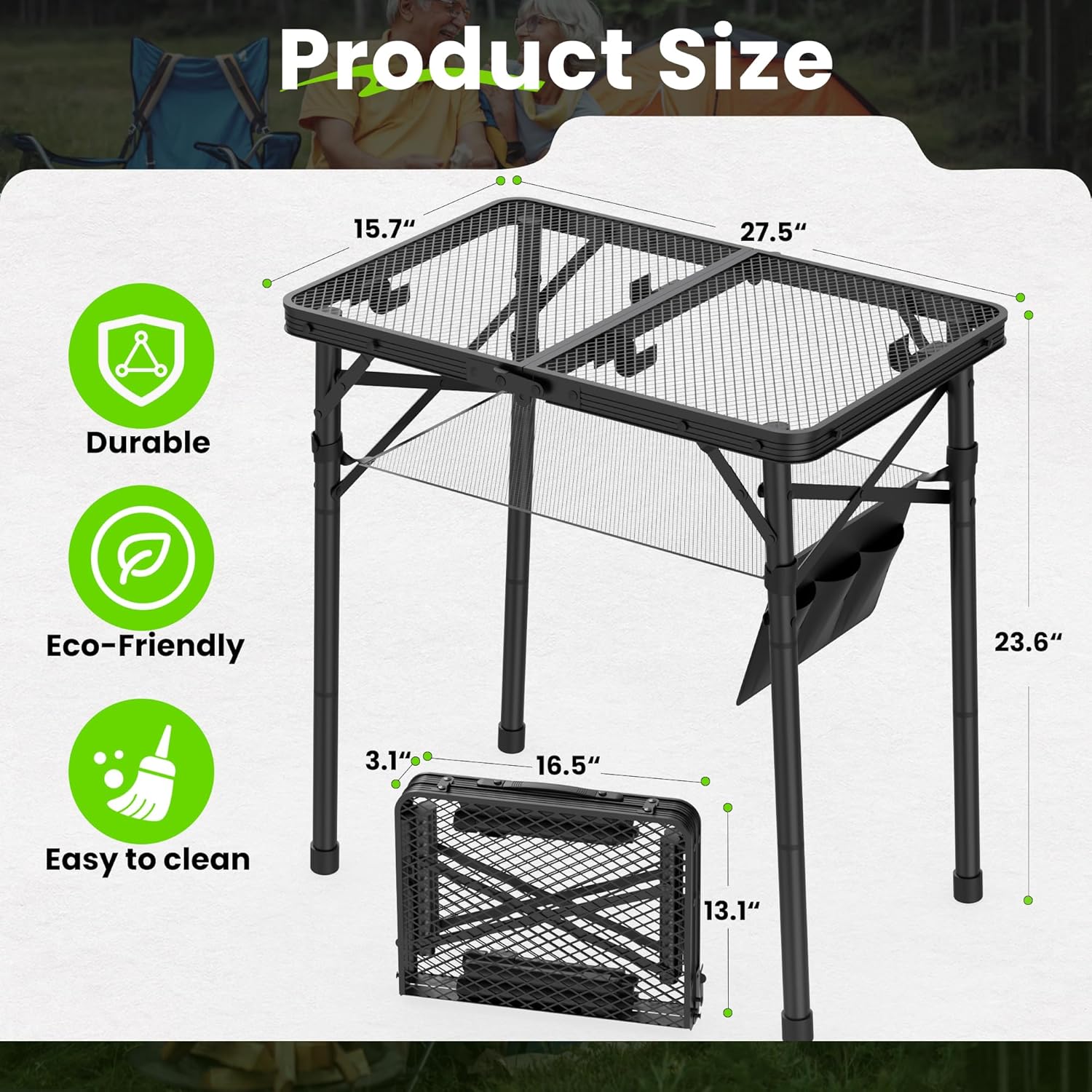 Folding Camping Table, 3 Adjus – Camp Grill Portable Folding recenzja i cena